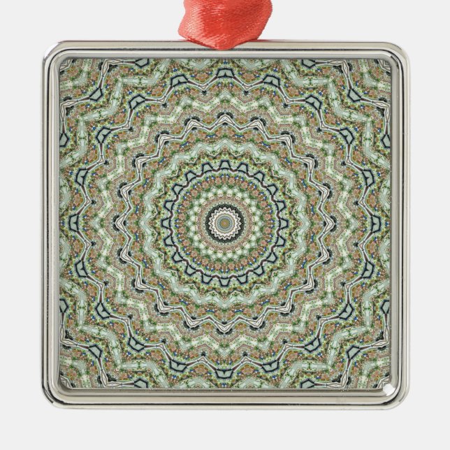 Green Kaleidoskop Silbernes Ornament (Vorne)