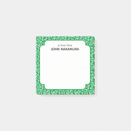 Green Karakusa Japanisches Weinmuster Muster Post-it Klebezettel