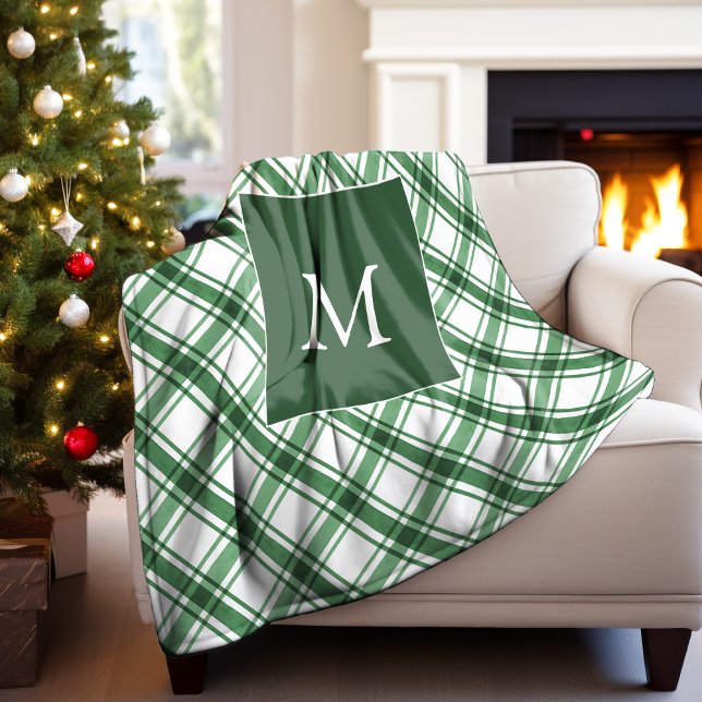 Green Kariert Blanket Fleecedecke (Green Plaid Blanket
)