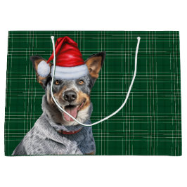 Green Kariert Blue Heeler Hund Lover Holiday Große Geschenktüte