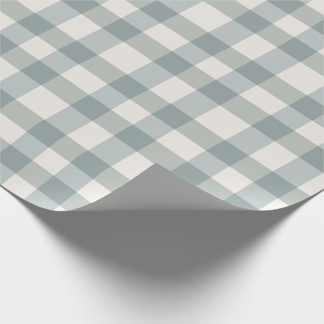Green Kariert Gingham Country Farm Einfach Geschenkpapier (Ecke)