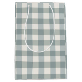Green Kariert Gingham Country Farm Einfach Mittlere Geschenktüte