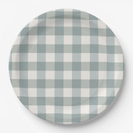 Green Kariert Gingham Country Farm Einfach Pappteller