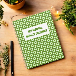 Green Kariert Gingham Planer Mental Health Zitat