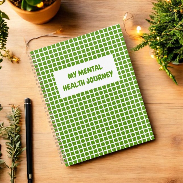 Green Kariert Gingham Planer Mental Health Zitat (Von Creator hochgeladen)