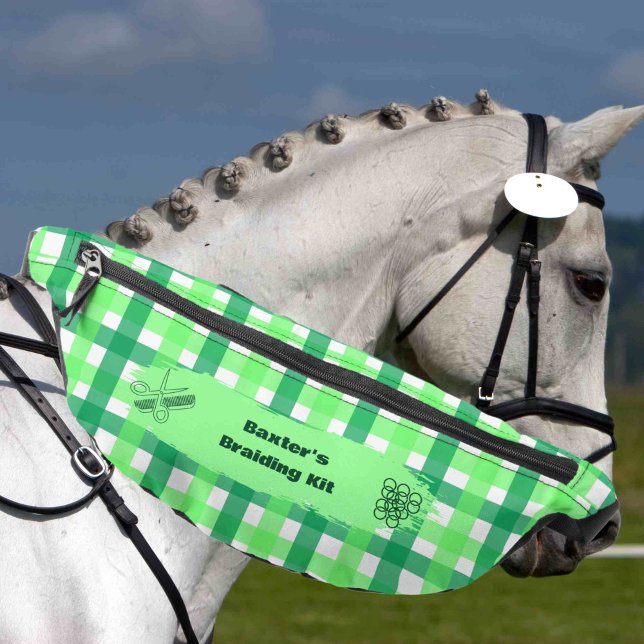Green Kariert Horse Show Mane Schwanz Braiding Bauchtasche (Von Creator hochgeladen)