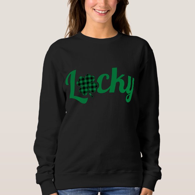 Green Kariert Lucky Kleeblatt Shirt St Patricks Da (Vorderseite)