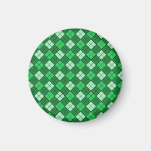 Green Kariert Magnet (rund)
