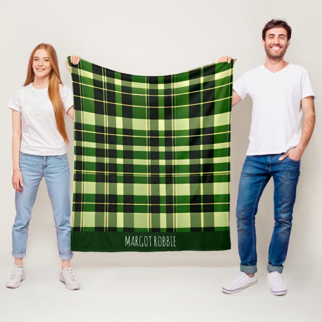 Green Kariert Mesh British Geometric Pattern Fleecedecke (Beispiel)