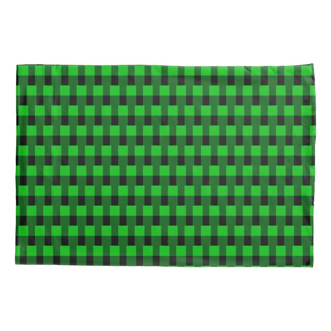 Green Kariert Pillow Case Kissenbezug (Rückseite)