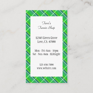 Green Kariert Preppy Edition Small Business Card Visitenkarte