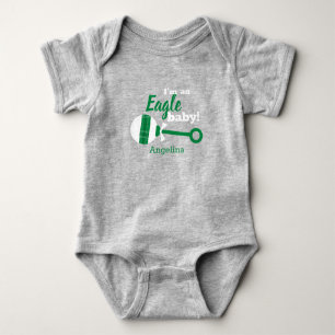 Green Kariert Rattle Eagle Baby Bodysuit Baby Strampler