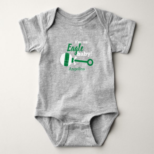 Green Kariert Rattle Eagle Baby Bodysuit Baby Strampler (Vorderseite)