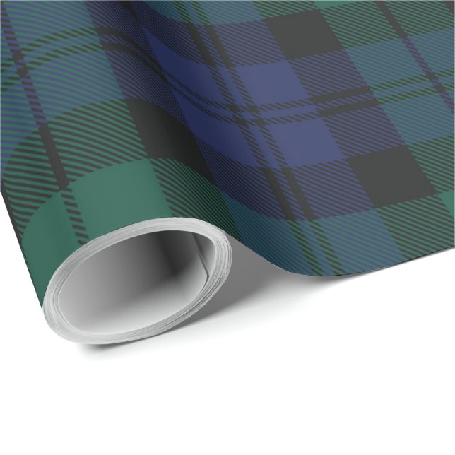 Green Kariert Rustic Classic Tartan Geschenkpapier (Rolleneckpunkt)