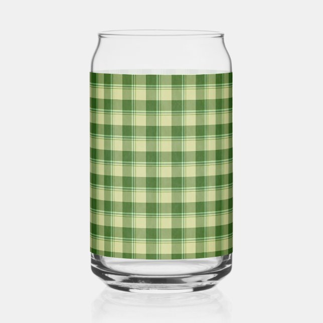 Green Kariert Saint Patrick's Day Dosenglas (Vorderseite)