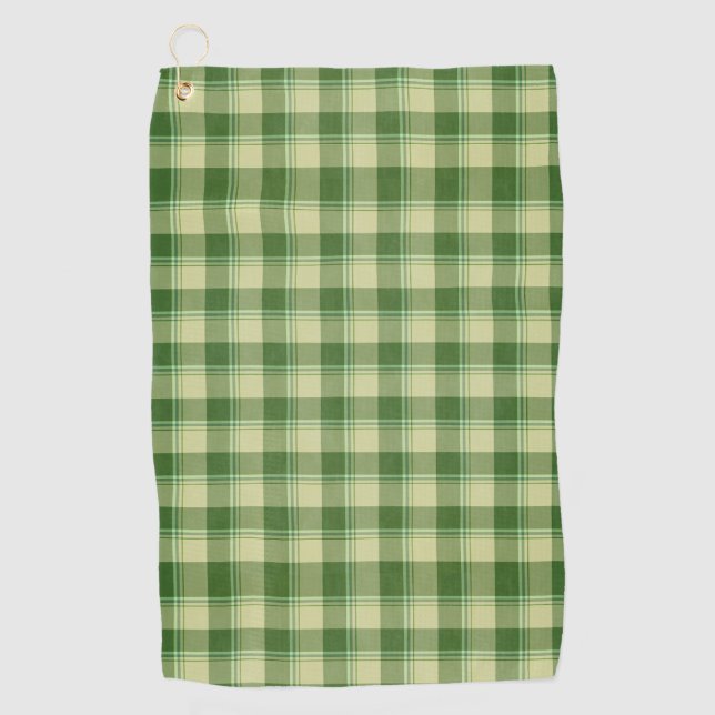 Green Kariert Saint Patrick's Day Golfhandtuch (Vorderseite)