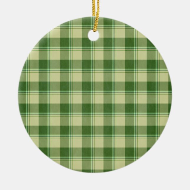 Green Kariert Saint Patrick's Day Keramik Ornament (Vorne)