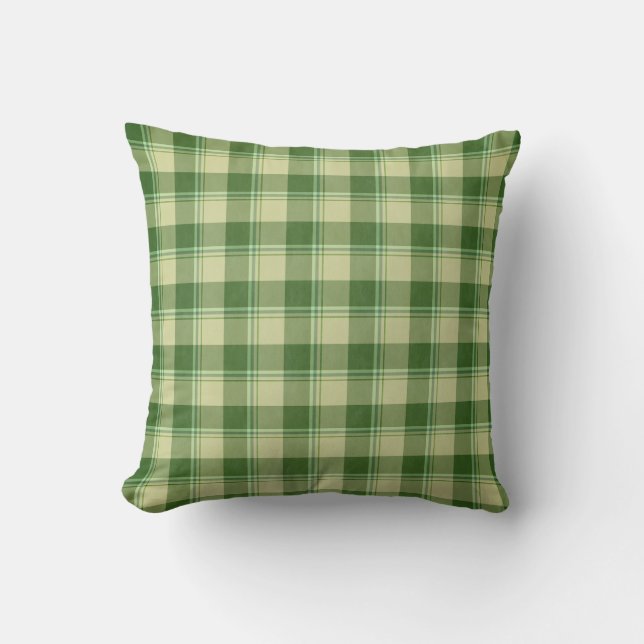 Green Kariert Saint Patrick's Day Kissen (Vorderseite)