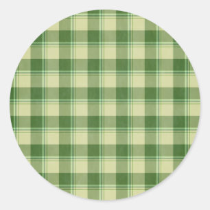 Green Kariert Saint Patrick's Day Runder Aufkleber