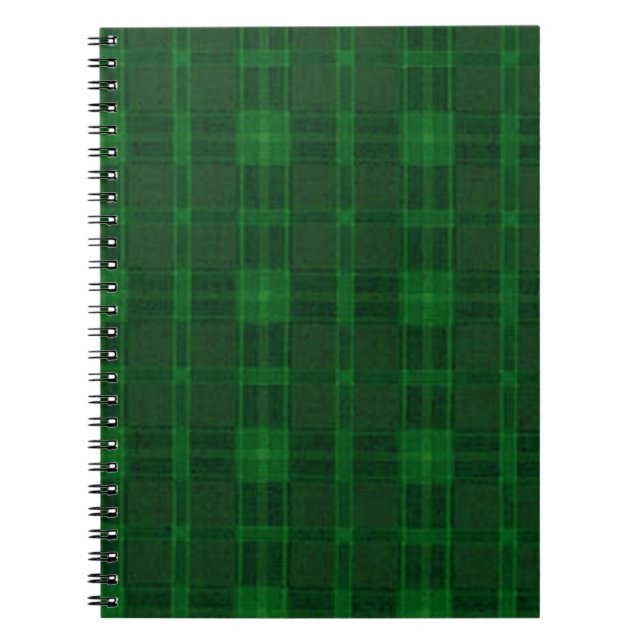 Green Kariert Spiral Notebook Notizblock (Vorderseite)