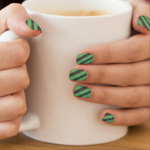 Green Kariert Stripes St Patricks Day Minx Nagelkunst