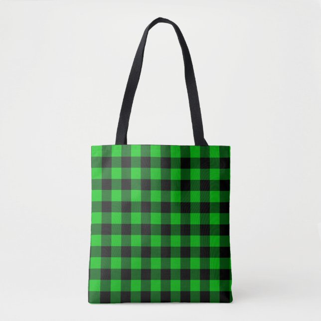 Green Kariert Tote Bag (Vorderseite)