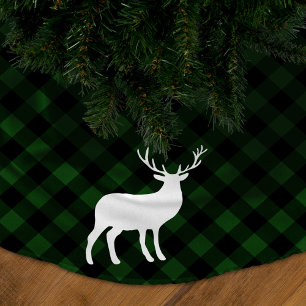 Green Kariert und White Stag Urlaub Polyester Weihnachtsbaumdecke