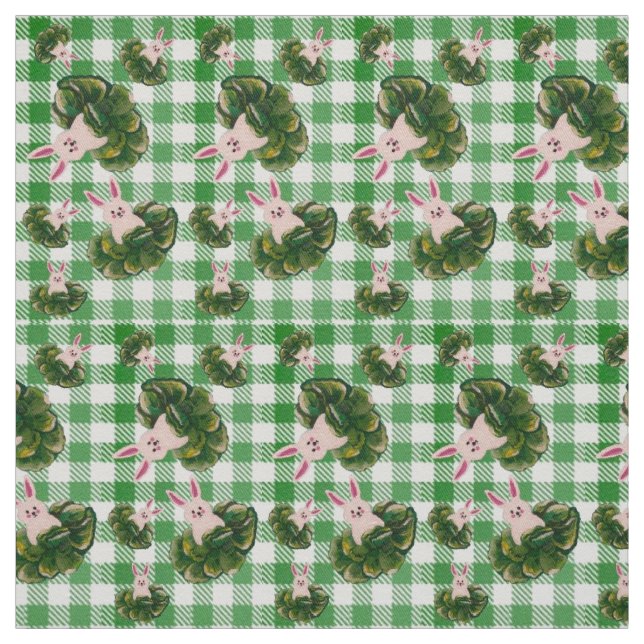Green Karo Bunnies Stoff (Muster)