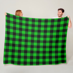 Green Karo Fleece Blanket