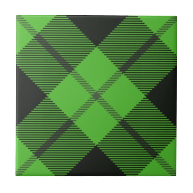 Green Karo Tartan Fliese (Vorderseite)