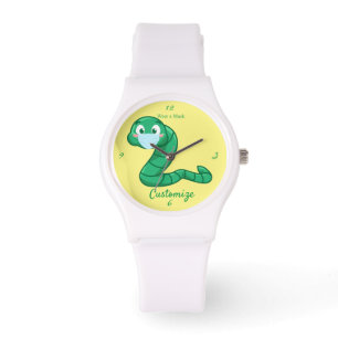 Green Kawaii Worm Thunder_Cove Armbanduhr
