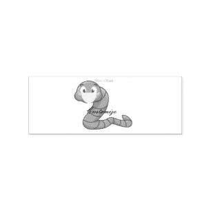 Green Kawaii Worm Thunder_Cove Gummistempel