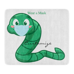 Green Kawaii Worm Thunder_Cove Schneidebrett