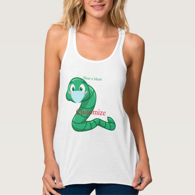 Green Kawaii Worm Thunder_Cove Tank Top (Vorderseite)