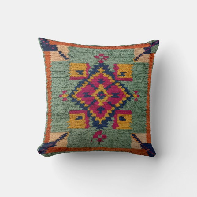 Green Kilim Rug Pillows: Eine Erklärung von Elegan Kissen (Vorderseite)