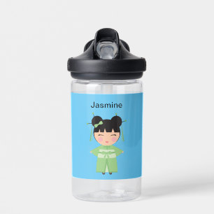 Green Kimono japanische Puppe Personalisiert Trinkflasche