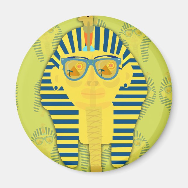 Green King Tut mit Sonnenbrillen Magnet (Vorne)