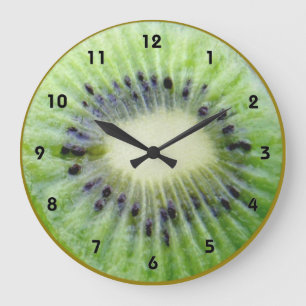 Green Kiwi Wand Uhr mit Zahlen