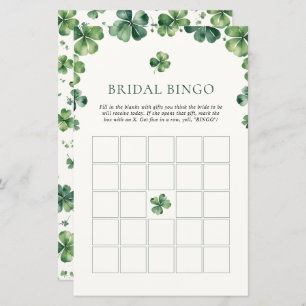 Green Kleeblatt Brautparty Bridal Bingo