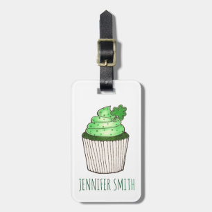 Green Kleeblatt Clover Cupcake St. Patrick's Day Gepäckanhänger