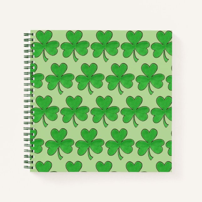 Green Kleeblatt Clover St. Paddy's Day Personalisi Notizbuch (Vorderseite)
