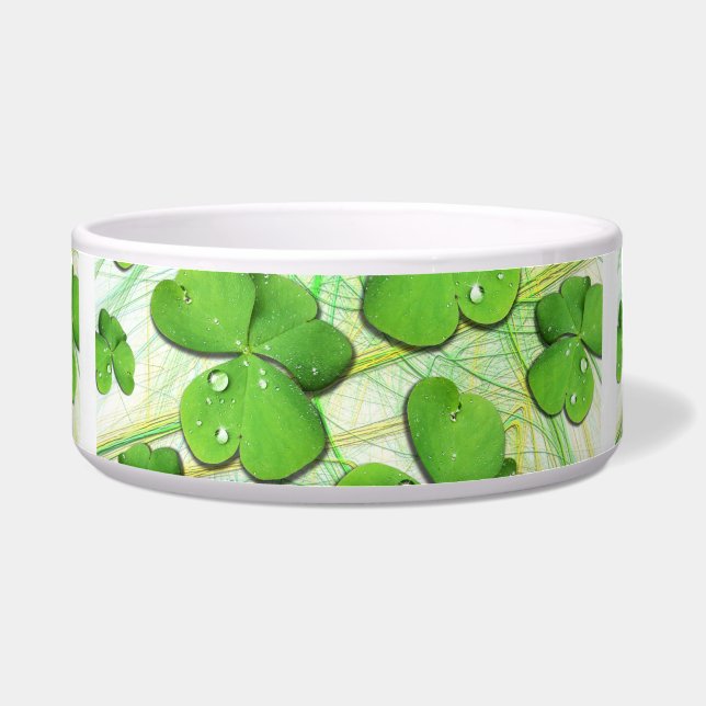 Green Kleeblatt Clover St Patrick's Day Pet Bowl Napf (Vorderseite)