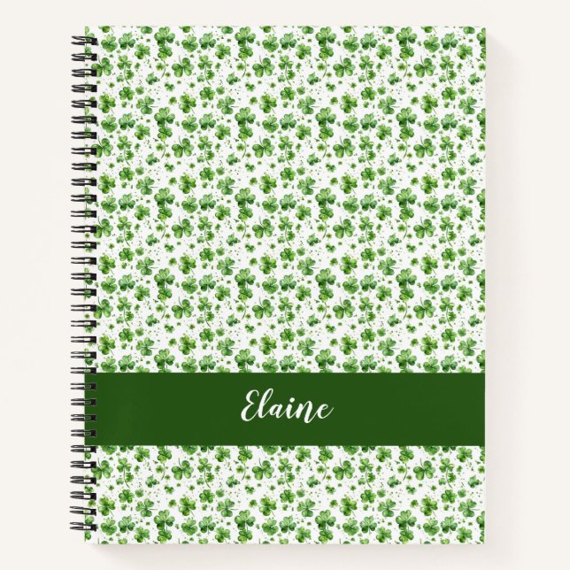 Green Kleeblatt Custom Spiral Notebook Geschenk ir Notizbuch (Vorderseite)