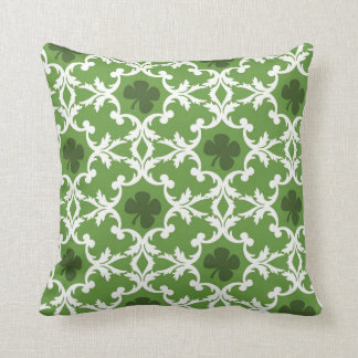 Green Kleeblatt Damask Kissen