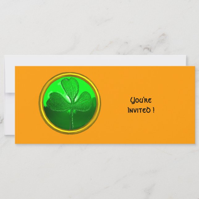 GREEN KLEEBLATT GEMSTONE ,ST PATRICK'S DAY PARTY EINLADUNG (Vorderseite)