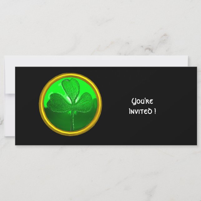 GREEN KLEEBLATT GEMSTONE ,ST PATRICK'S DAY PARTY EINLADUNG (Vorderseite)