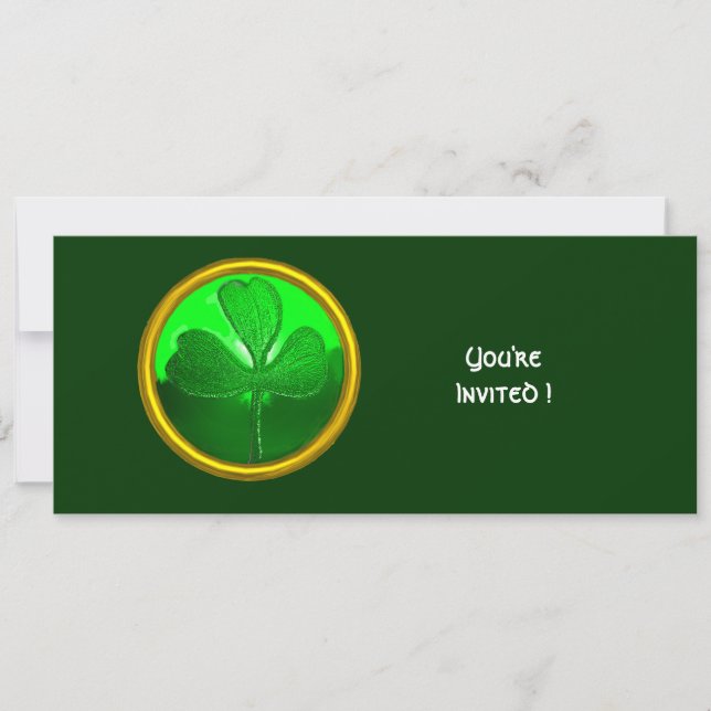 GREEN KLEEBLATT GEMSTONE ,ST PATRICK'S DAY PARTY EINLADUNG (Vorderseite)