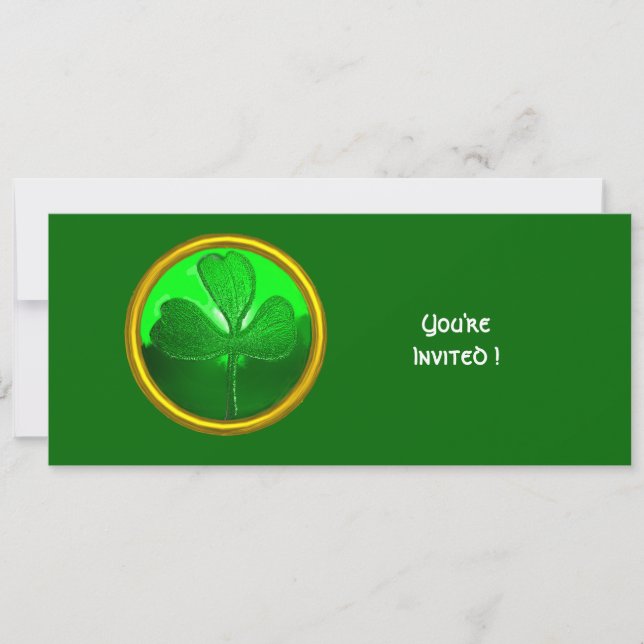 GREEN KLEEBLATT GEMSTONE ,ST PATRICK'S DAY PARTY EINLADUNG (Vorderseite)