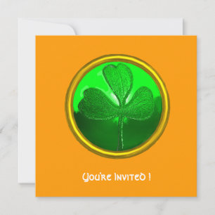 GREEN KLEEBLATT GEMSTONE ,ST PATRICK'S DAY PARTY EINLADUNG