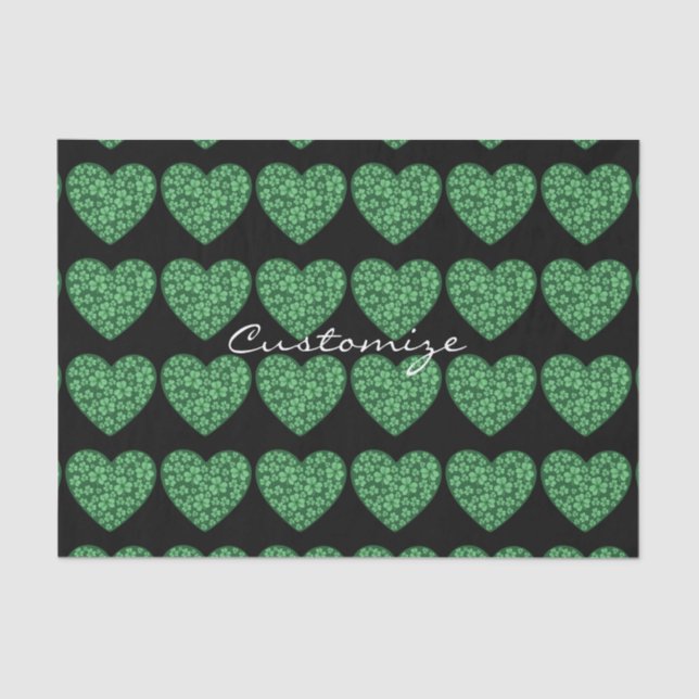 Green Kleeblatt Heart St Patrick's Day Seidenpapier (Vorderseite)